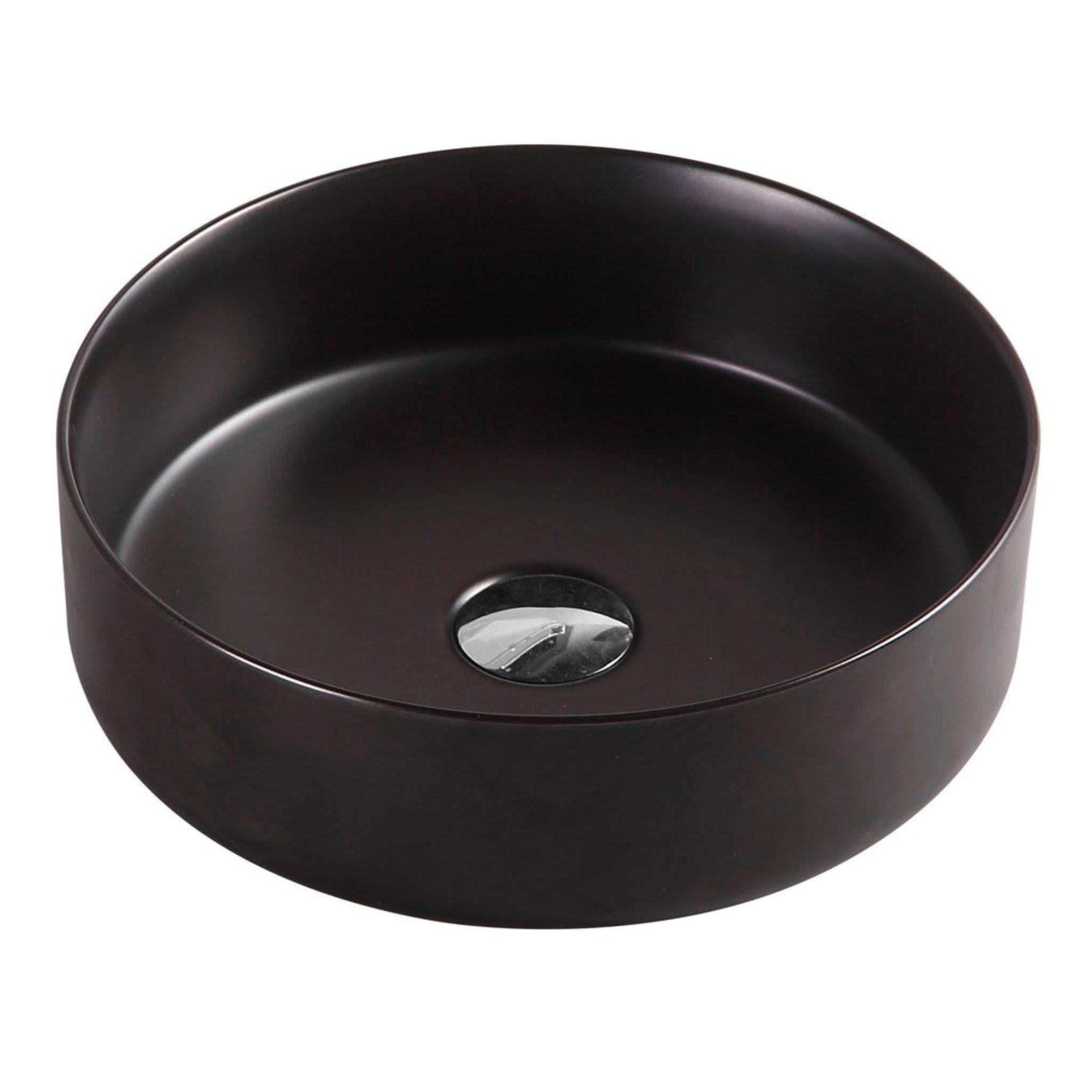 MERCIO SASSO ROUND ABOVE COUNTER BASIN MATTE BLACK 355MM
