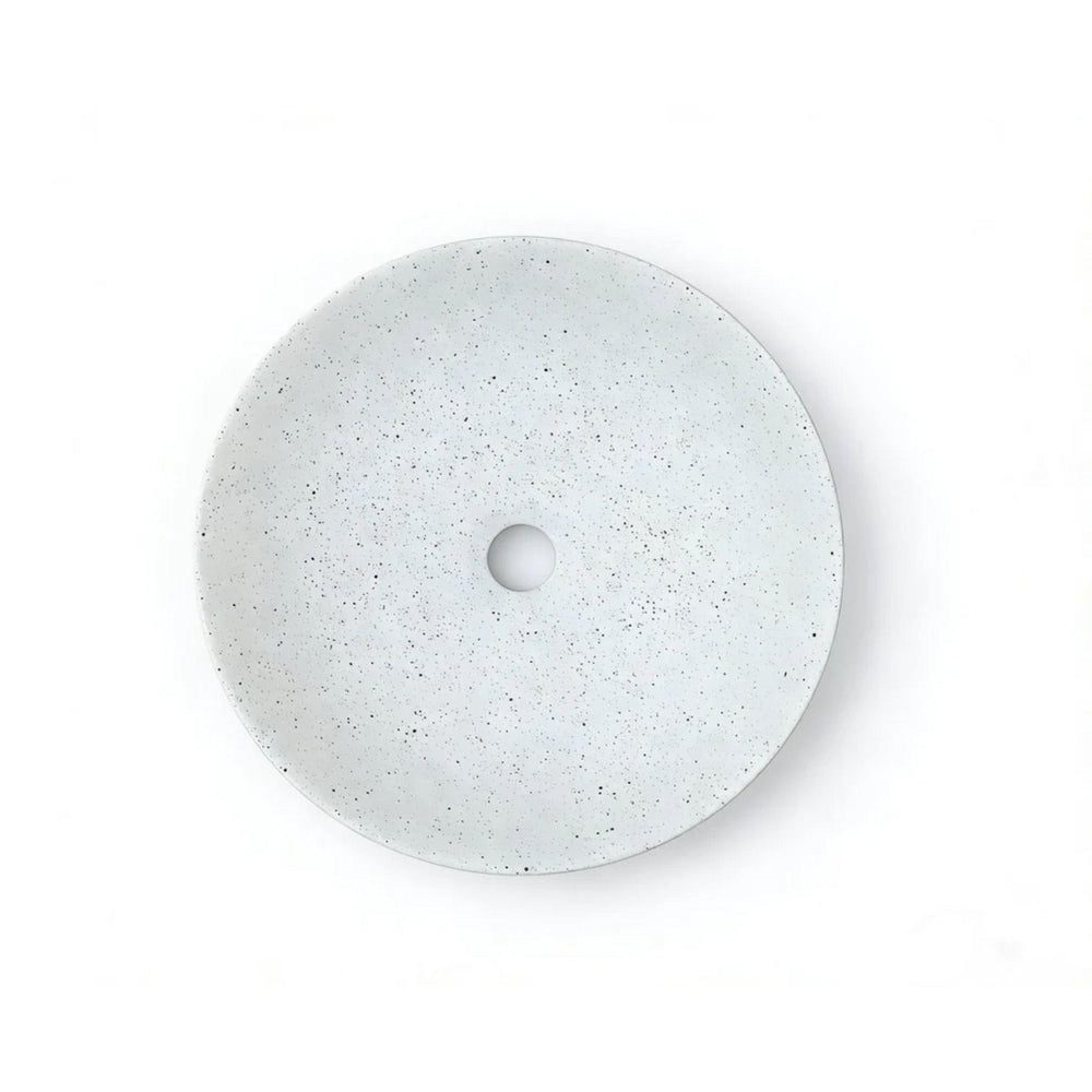 MERCIO SASSO ROUND ABOVE COUNTER BASIN SPECKLED WHITE 400MM