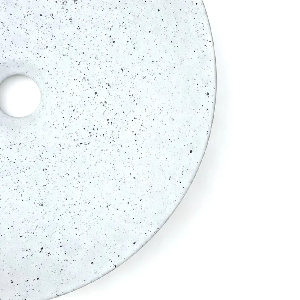 MERCIO SASSO ROUND ABOVE COUNTER BASIN SPECKLED WHITE 400MM