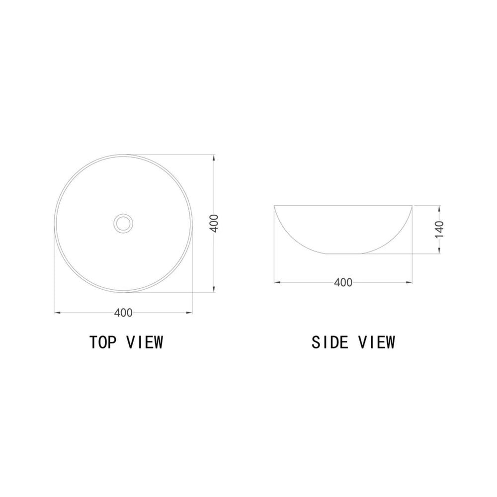 MERCIO SASSO ROUND ABOVE COUNTER BASIN SPECKLED WHITE 400MM