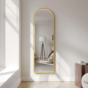 MERCIO SAGA FRAMED FREESTANDING LED MIRROR BRUSHED GOLD 500X1600MM