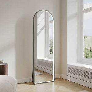 MERCIO SAGA FRAMED FREESTANDING LED MIRROR GUN METAL 500MM