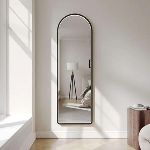 MERCIO SAGA FRAMED FREESTANDING LED MIRROR MATTE BLACK 500X1600MM