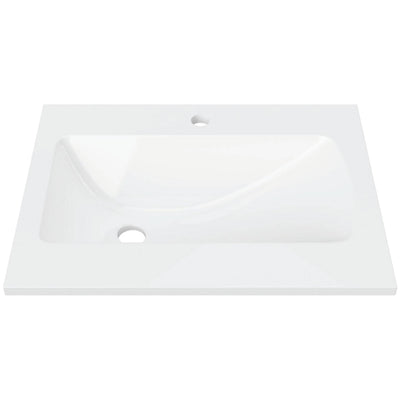 DUROCLASS SANCTUARY GLOSS WHITE OFFSET SINGLE BOWL UNDERMOUNT VANITY TOP (MULTIPLE SIZES AVAILABLE)