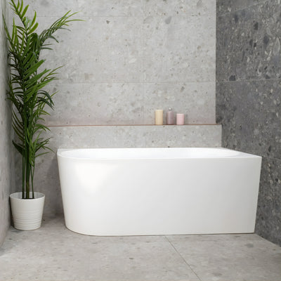 ENFLAIR AVALON RIGHT CORNER BACK TO WALL BATHTUB MATTE WHITE (MULTIPLE SIZES AVAILABLE)