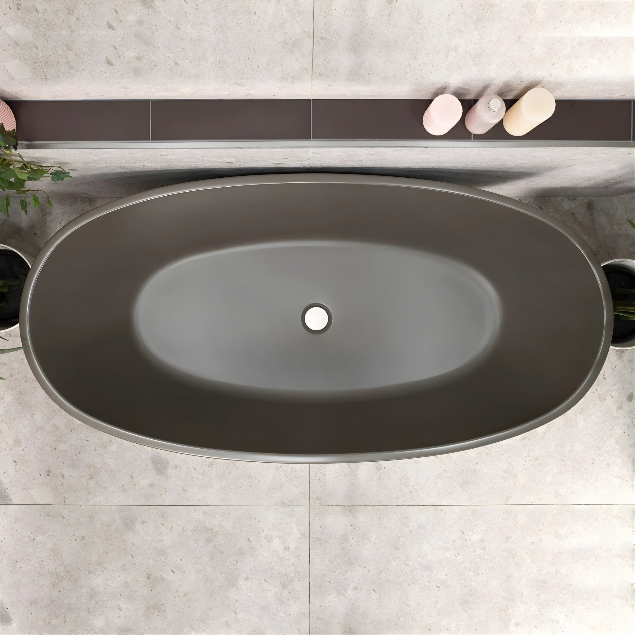ENFLAIR BYRON EGG FREESTANDING BATH MATTE CHARCOAL GREY SPECIAL EDITION 1600MM