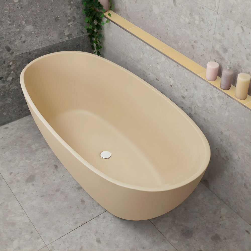 ENFLAIR BYRON EGG FREESTANDING BATH MATTE VANILLA BEIGE SPECIAL EDITION 1600MM