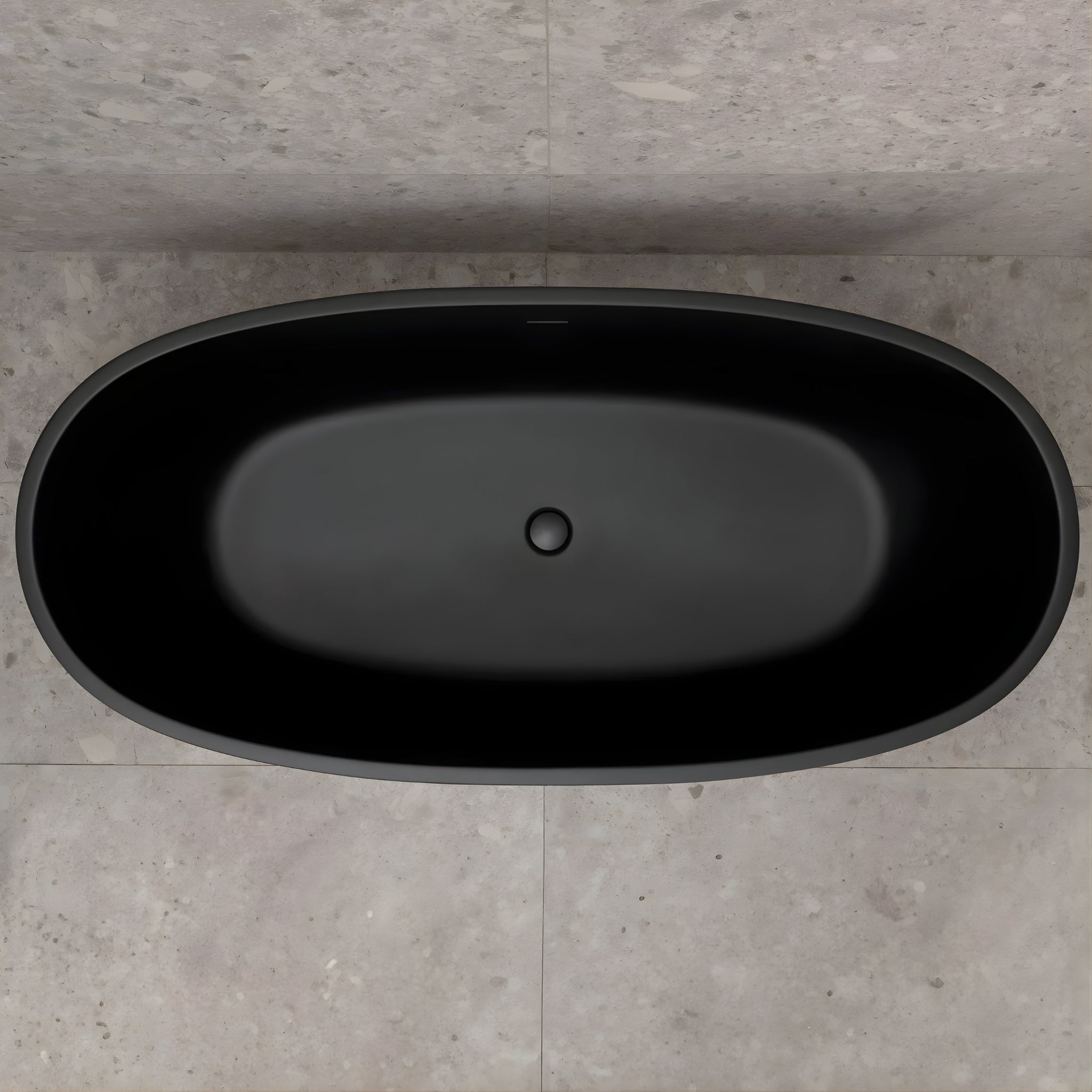 ENFLAIR BYRON EGG FREESTANDING BATH WITH OVERFLOW MATTE BLACK (AVAILABLE IN 1500MM AND 1700MM)