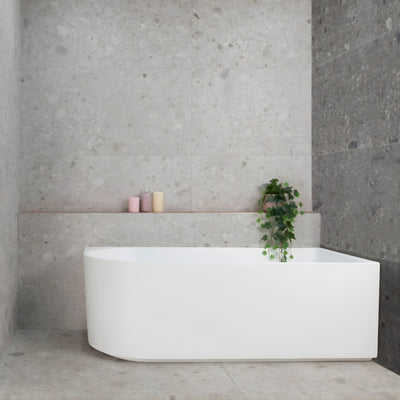 ENFLAIR ARCO RIGHT CORNER BACK TO WALL BATHTUB GLOSS WHITE 1600MM