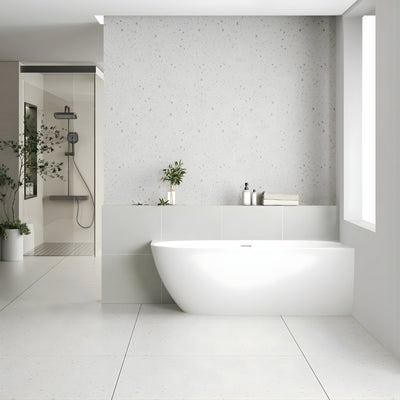 ENFLAIR BYRON EGG RIGHT CORNER FREESTANDING BATH WITH OVERFLOW GLOSS WHITE (MULTIPLE SIZES AVAILABLE)
