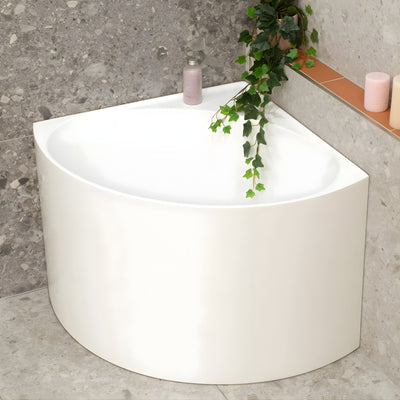 ENFLAIR ANGIE CORNER-FIT JAPANESE SOAKING BATHTUB GLOSS WHITE (AVAILABLE IN 800MM AND 1000MM)