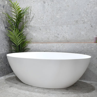 ENFLAIR KINKA EGG FREESTANDING BATH GLOSS WHITE (AVAILABLE IN 1700MM AND 1800MM)