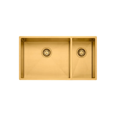 OLIVERI SPECTRA 1 & 1/2 BOWL KITCHEN SINK BRUSHED GOLD 790MM