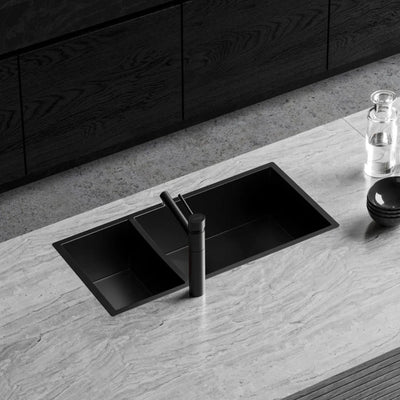 OLIVERI SPECTRA 1 & 1/2 BOWL KITCHEN SINK BLACK 790MM