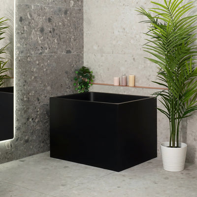 ENFLAIR HICUBE MULTI-FIT JAPANESE BATHTUB WITH SEAT MATTE BLACK (AVAILABLE IN 900MM AND 1000MM)