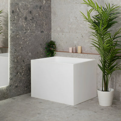ENFLAIR HICUBE MULTI-FIT JAPANESE BATHTUB WITH SEAT MATTE WHITE (AVAILABLE IN 900MM AND 1000MM)