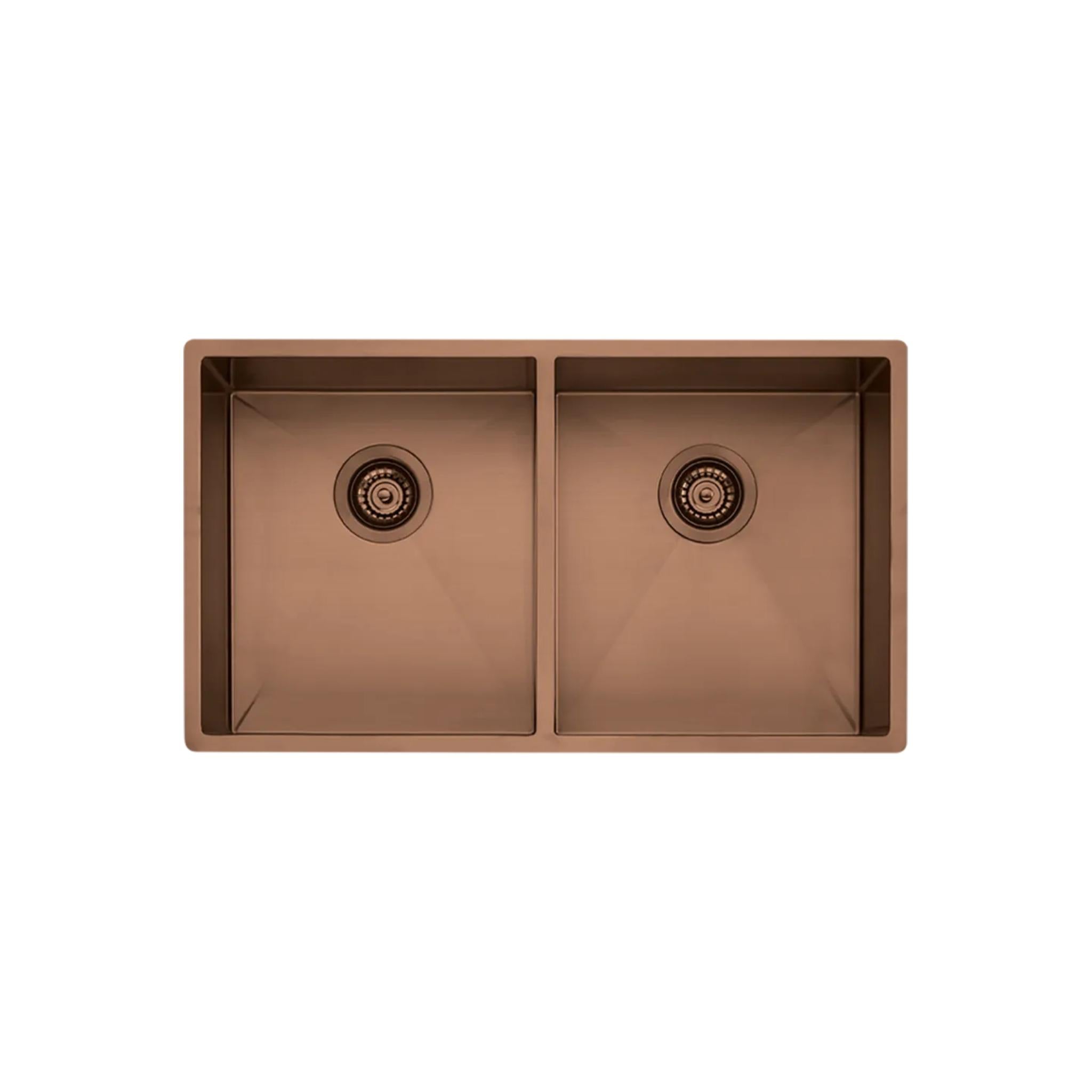 OLIVERI SPECTRA DOUBLE BOWL KITCHEN SINK COPPER 780MM