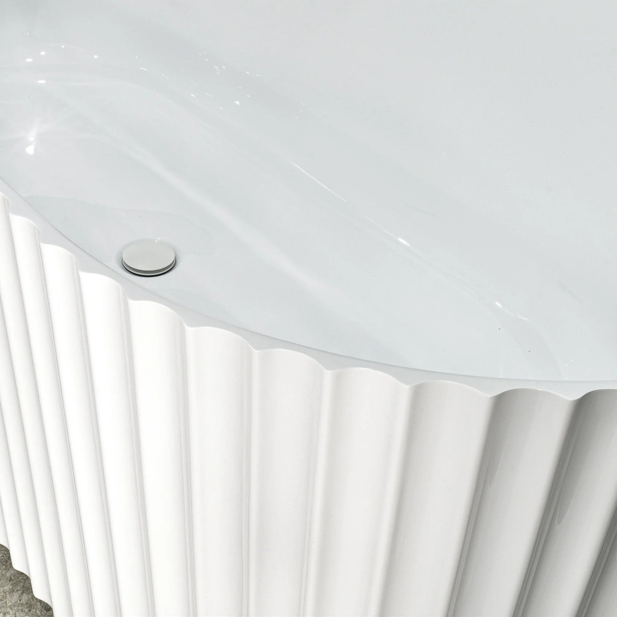 ENFLAIR AGORA GROOVE FLUTED FREESTANDING BATHTUB MATTE WHITE (AVAILABLE IN 1500MM AND 1700MM)