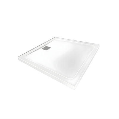 DECINA LUNA REAR WASTE SHOWER BASE GLOSS WHITE (AVAILABLE IN 900MM AND 1000MM)