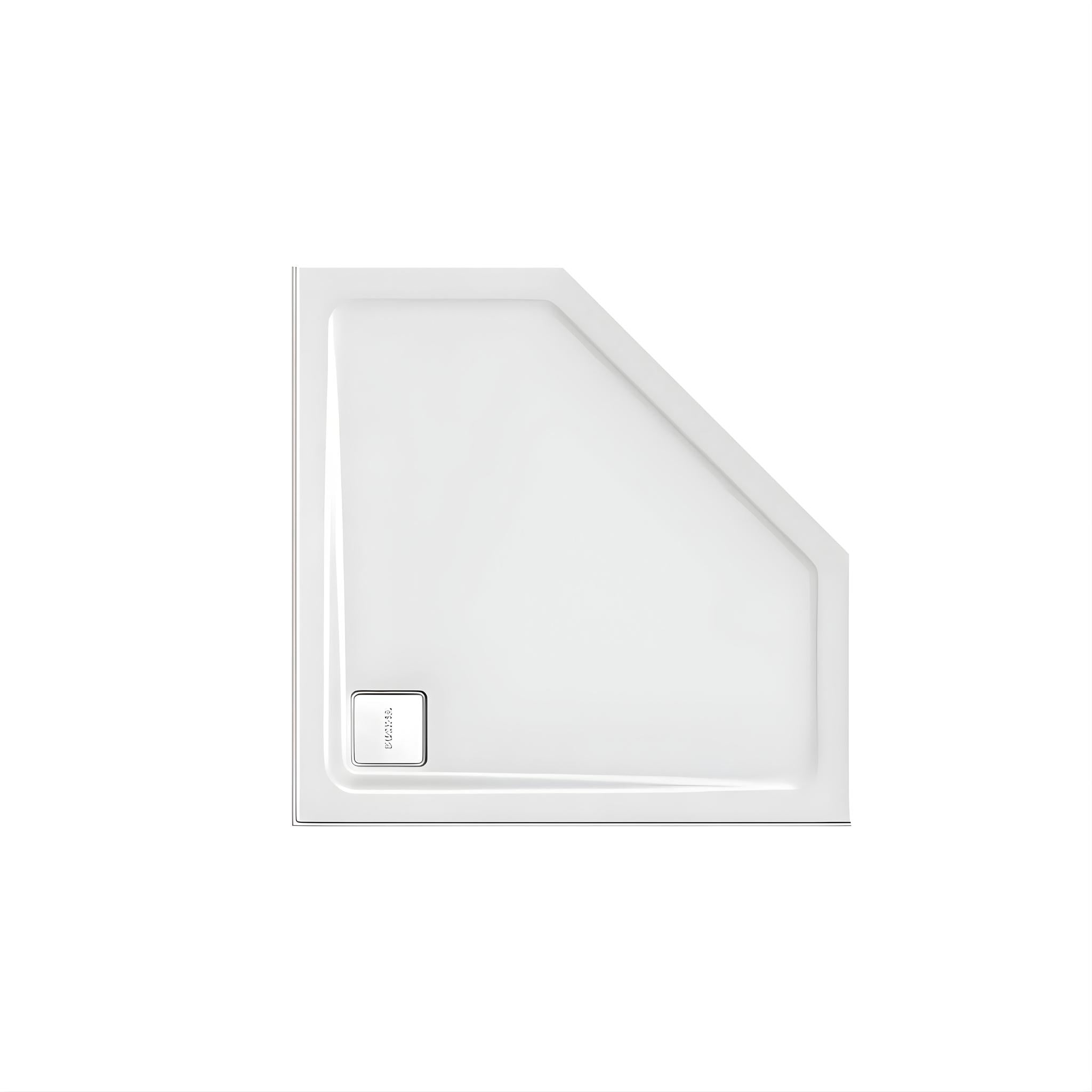 DECINA LUNA ANGLED SHOWER BASE 1000MM GLOSS WHITE