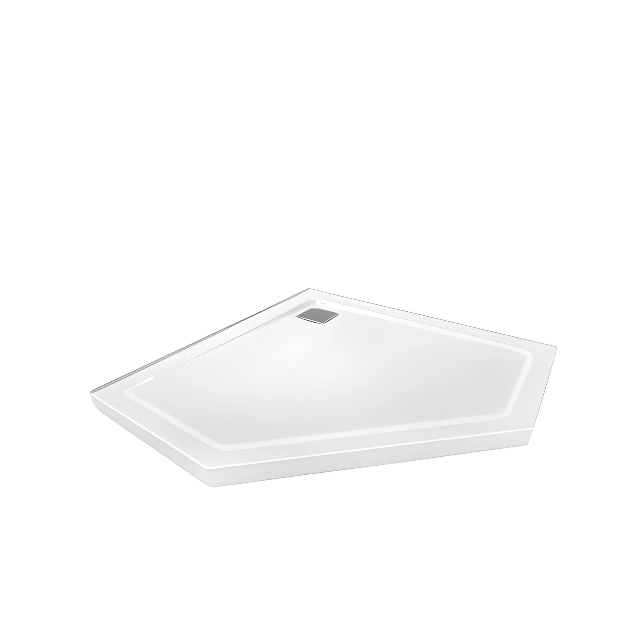 DECINA LUNA ANGLED SHOWER BASE 1000MM GLOSS WHITE