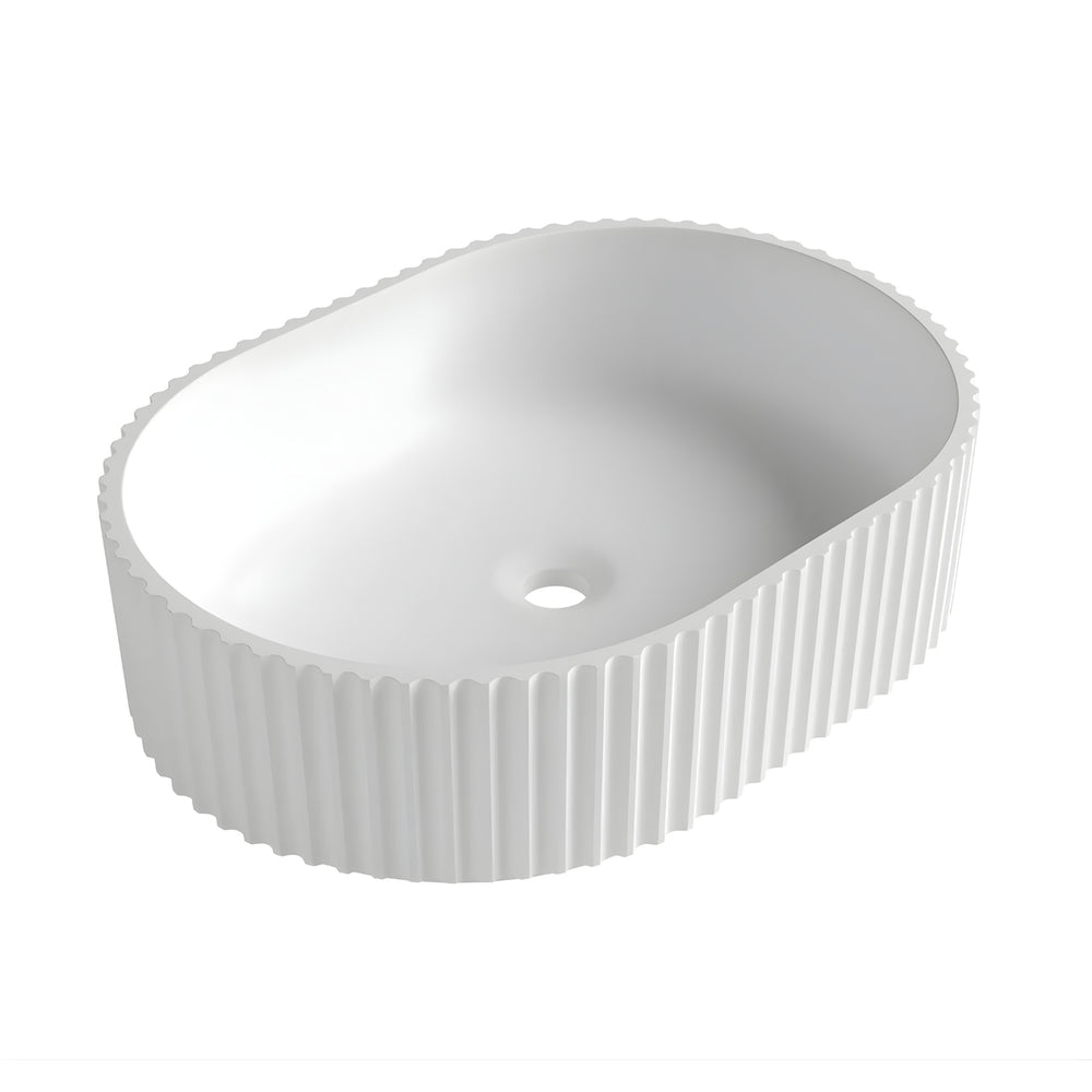 OTTI HAVANA FLUTED ABOVE COUNTER BASIN MATTE WHITE 480MM