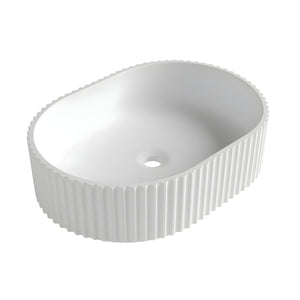 OTTI HAVANA FLUTED ABOVE COUNTER BASIN MATTE WHITE 480MM