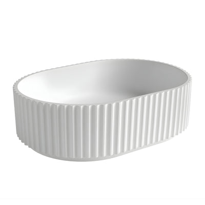 OTTI HAVANA FLUTED ABOVE COUNTER BASIN MATTE WHITE 480MM
