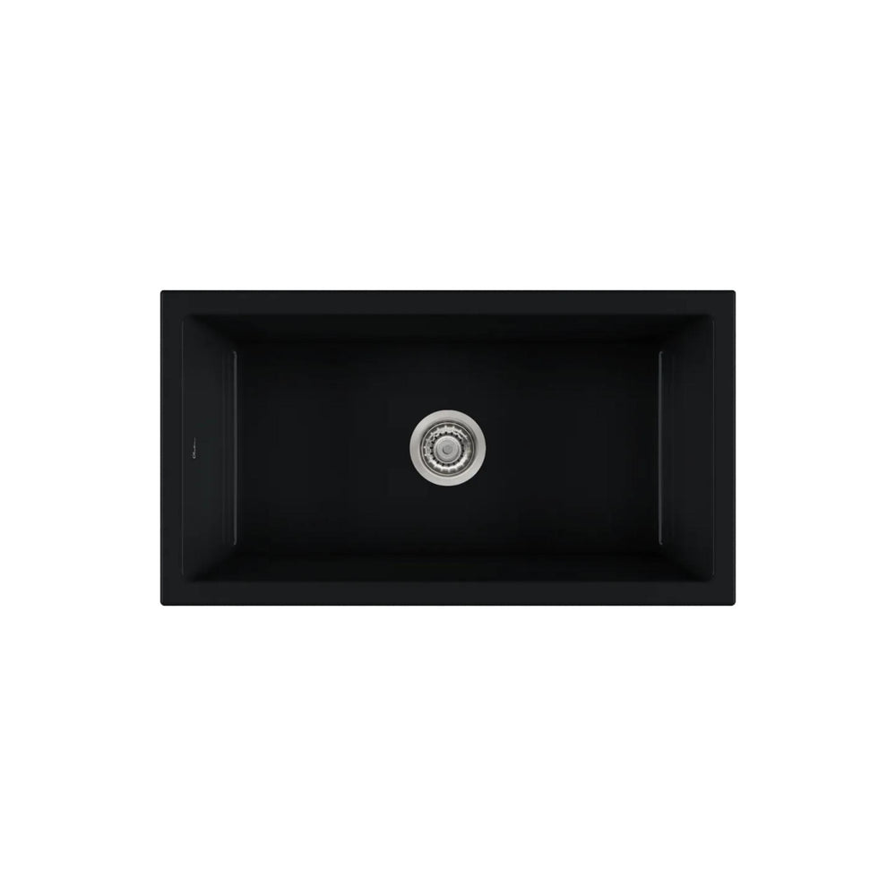 OLIVERI SICILY FARMHOUSE SINGLE BOWL FIRECLAY KITCHEN SINK MATTE BLACK 770MM