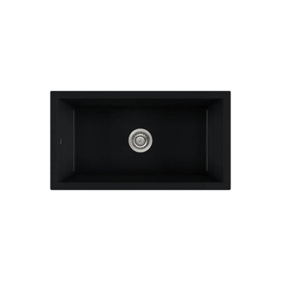 OLIVERI SICILY FARMHOUSE SINGLE BOWL FIRECLAY KITCHEN SINK MATTE BLACK 770MM