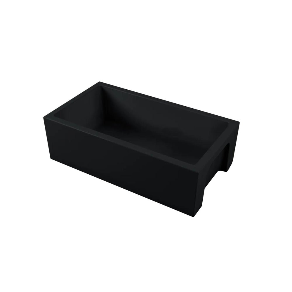 OLIVERI SICILY FARMHOUSE SINGLE BOWL FIRECLAY KITCHEN SINK MATTE BLACK 770MM