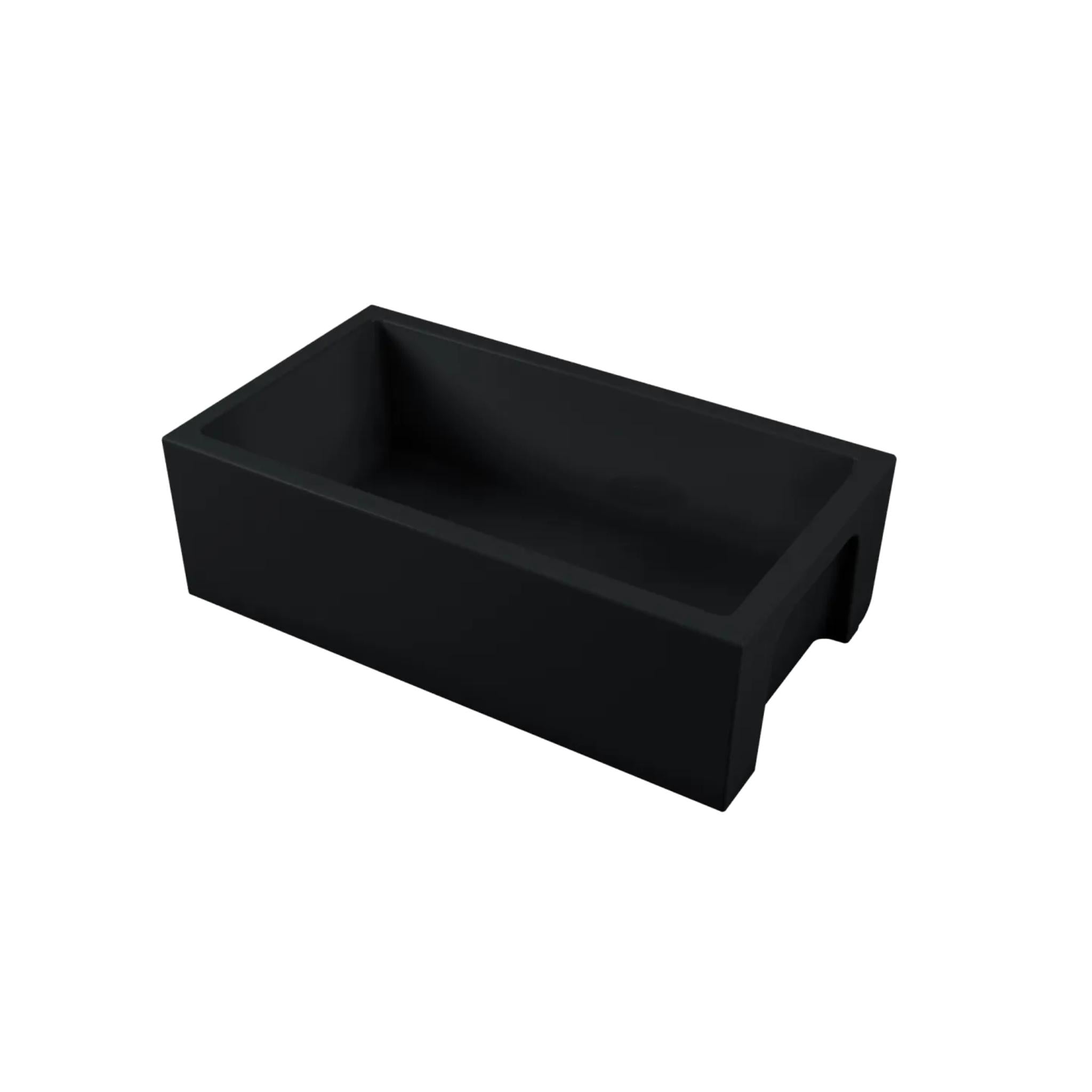 OLIVERI SICILY FARMHOUSE SINGLE BOWL FIRECLAY KITCHEN SINK MATTE BLACK 770MM
