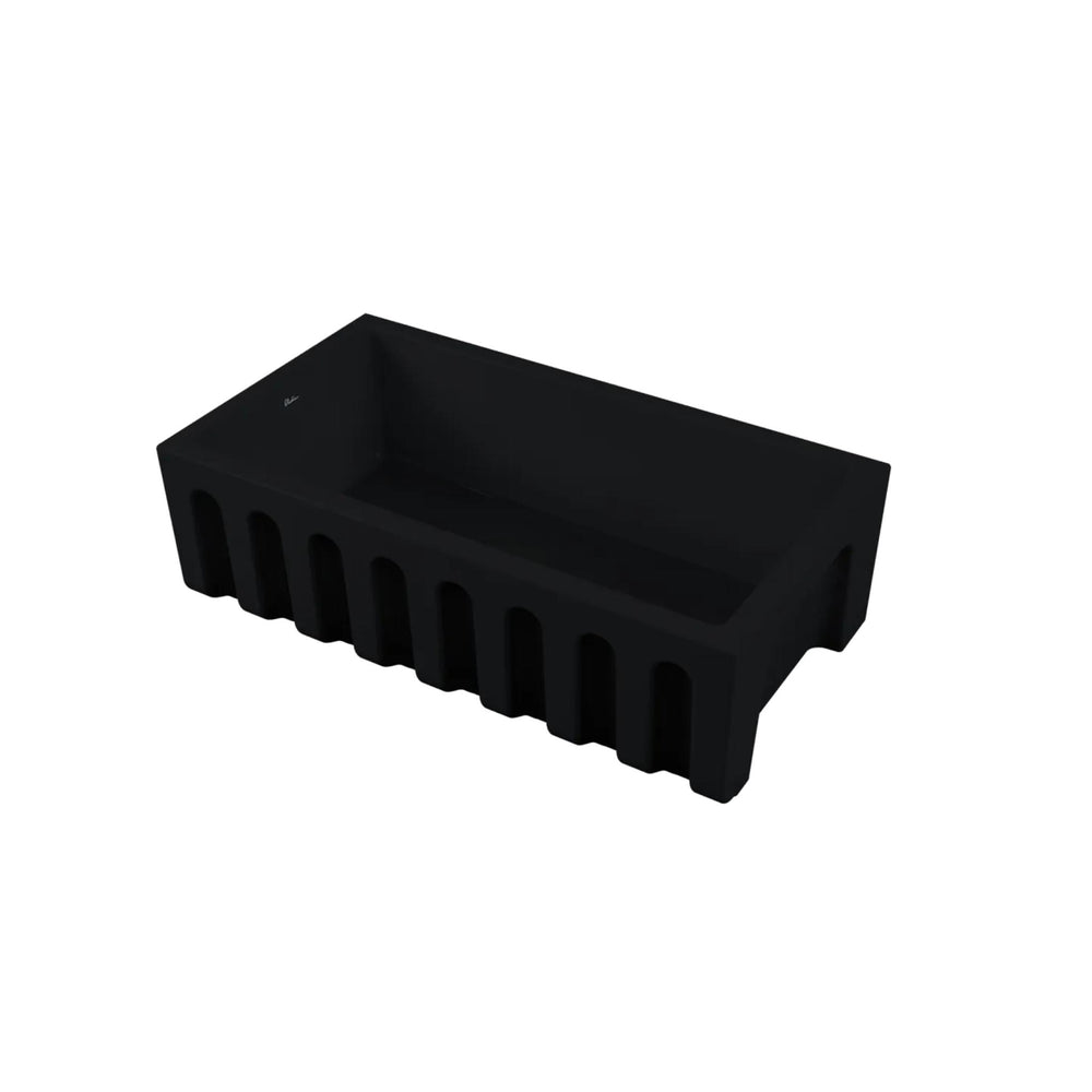 OLIVERI SICILY FARMHOUSE SINGLE BOWL FIRECLAY KITCHEN SINK MATTE BLACK 770MM