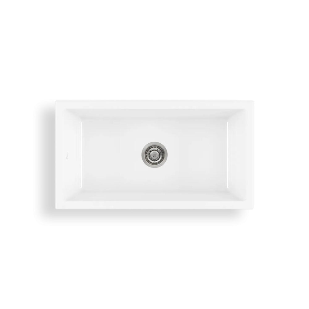 OLIVERI SICILY FARMHOUSE SINGLE BOWL FIRECLAY KITCHEN SINK MATTE BLACK 770MM
