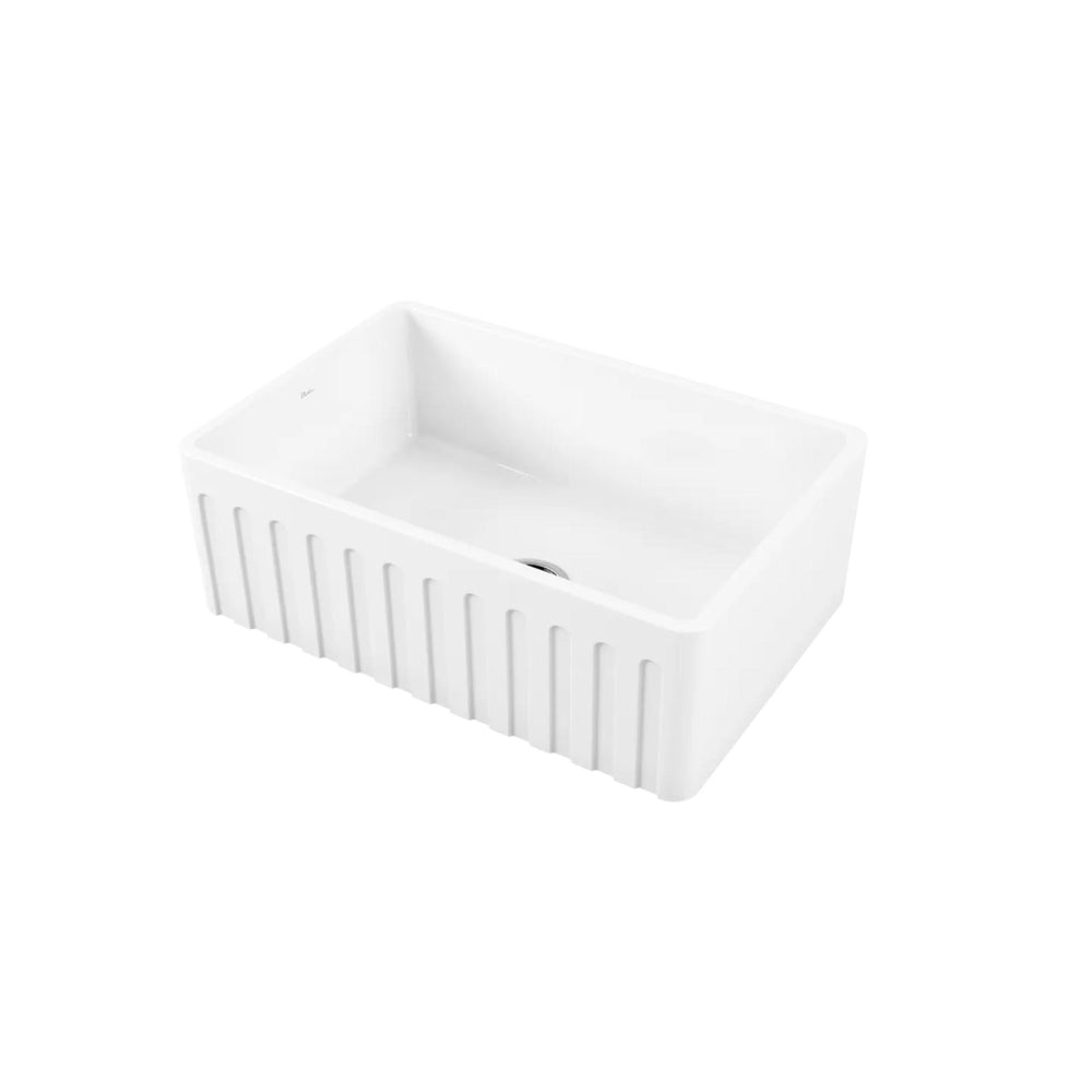 OLIVERI SICILY FARMHOUSE SINGLE BOWL UNDERMOUNT FIRECLAY KITCHEN SINK GLOSS WHITE 716MM