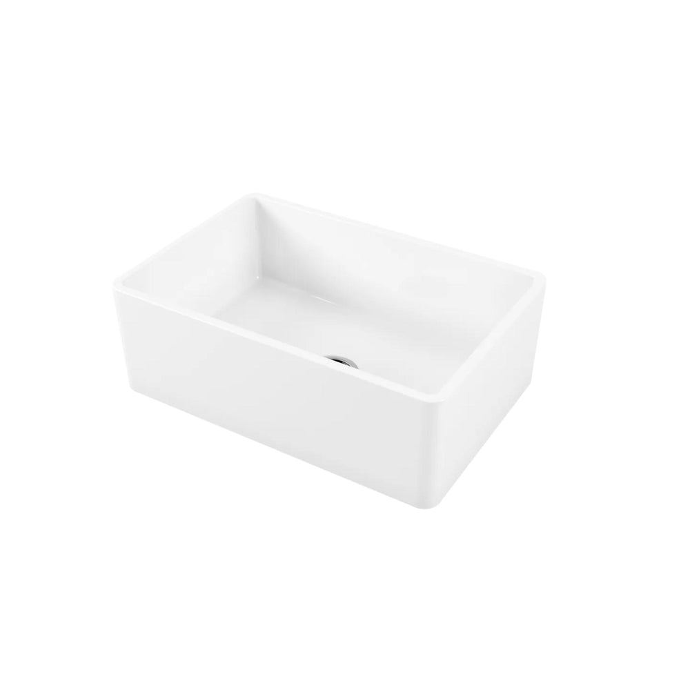 OLIVERI SICILY FARMHOUSE SINGLE BOWL UNDERMOUNT FIRECLAY KITCHEN SINK GLOSS WHITE 716MM