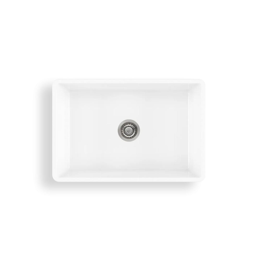 OLIVERI SICILY FARMHOUSE SINGLE BOWL UNDERMOUNT FIRECLAY KITCHEN SINK GLOSS WHITE 716MM