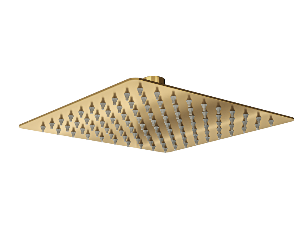 Linsol Scala 200mm Square Shower Head Brushed Brass