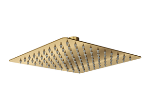Linsol Scala 200mm Square Shower Head Brushed Brass
