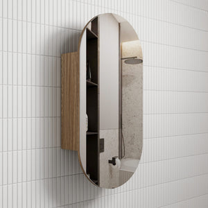 AULIC BEAU MONDE HARVEST OAK SHAVING CABINET 450X900MM