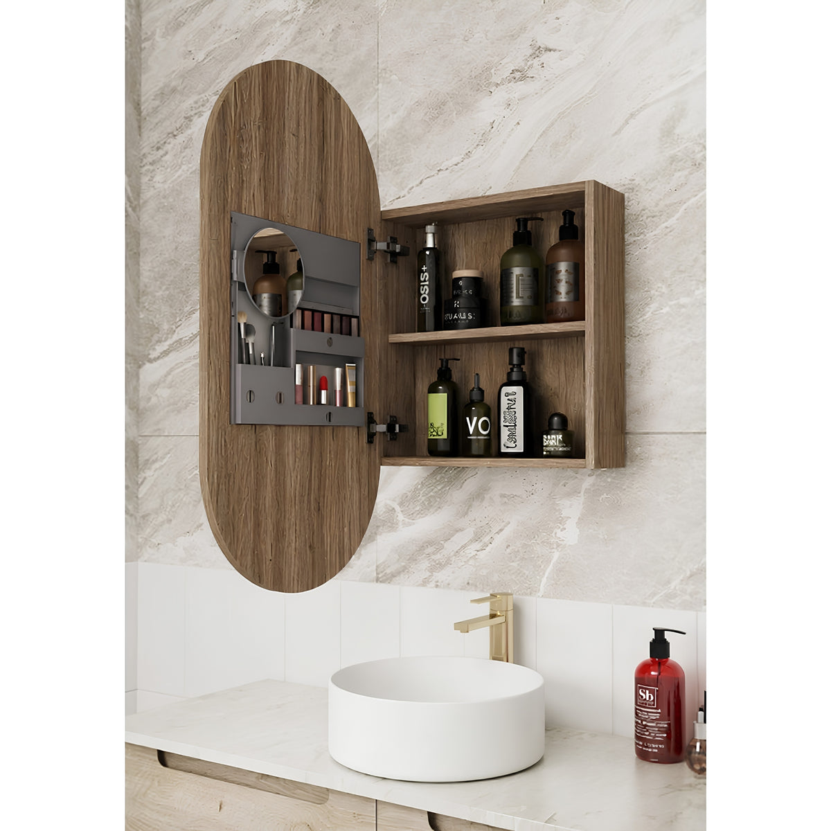 AULIC BEAU MONDE HARVEST OAK SHAVING CABINET 450X900MM