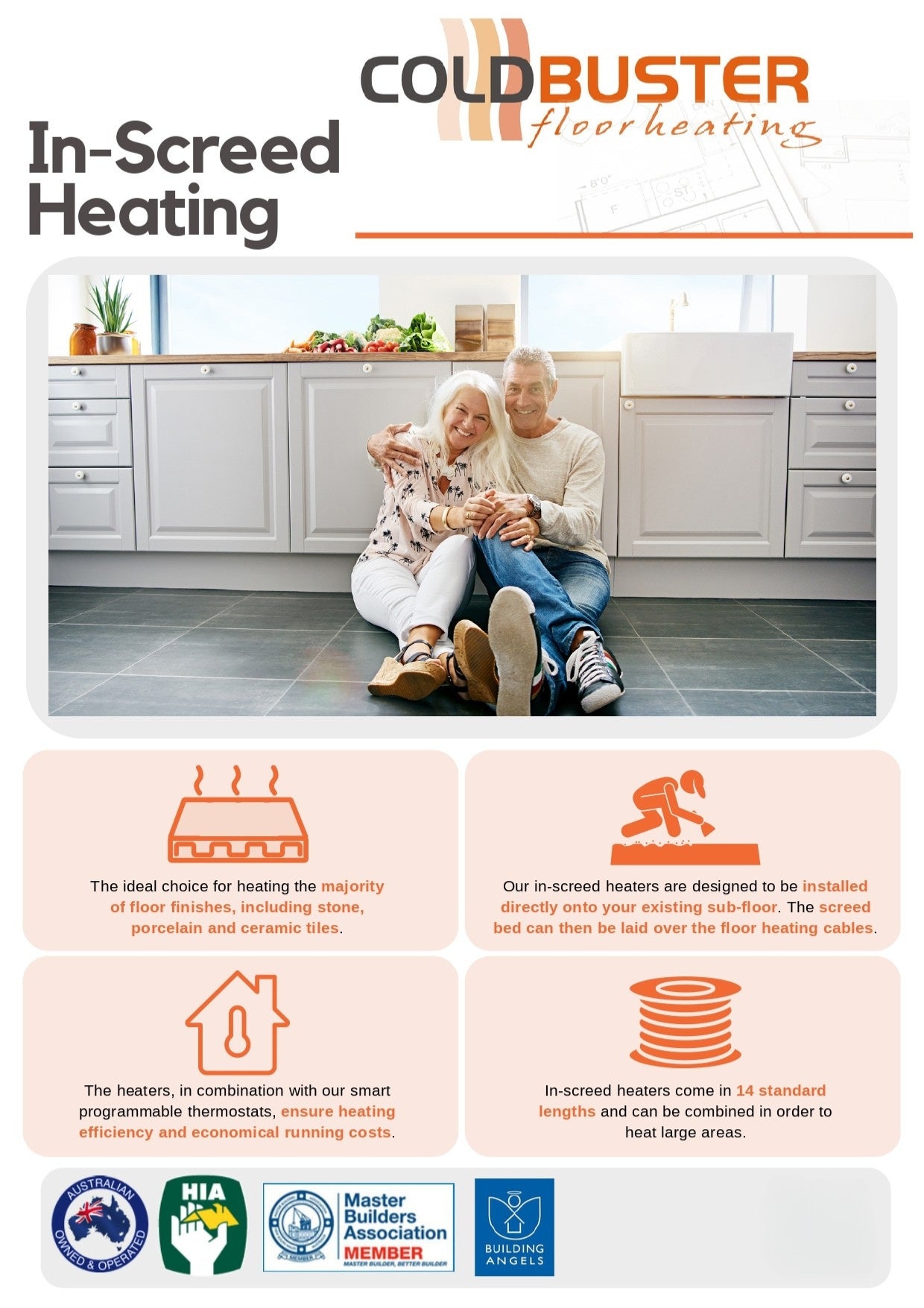 COLDBUSTER 18W/M IN SCREED FLOOR HEATING KIT