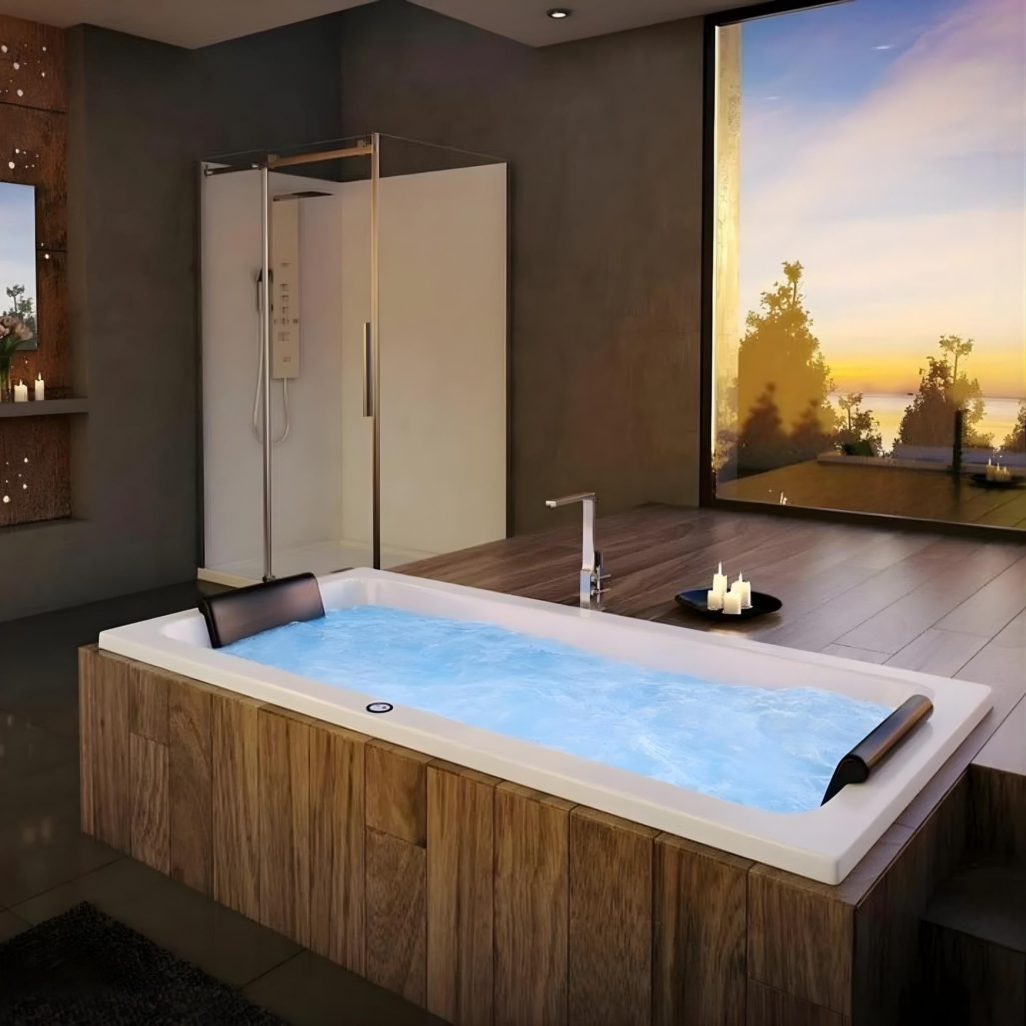 DECINA SAN DIEGO INSET CONTOUR SPA BATH GLOSS WHITE 1790MM WITH 14-JETS