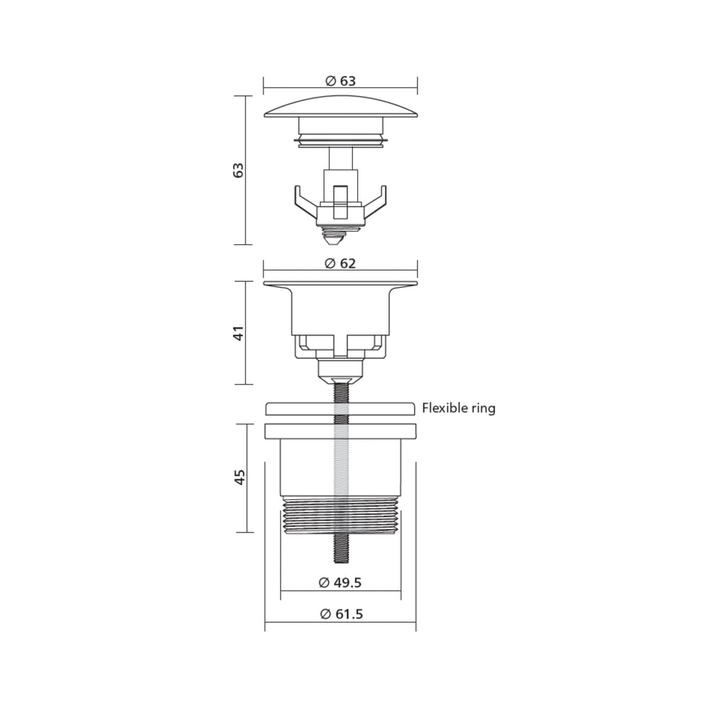 SEIMA SMART POP-OUT BASIN WASTE 32/40MM MATTE WHITE