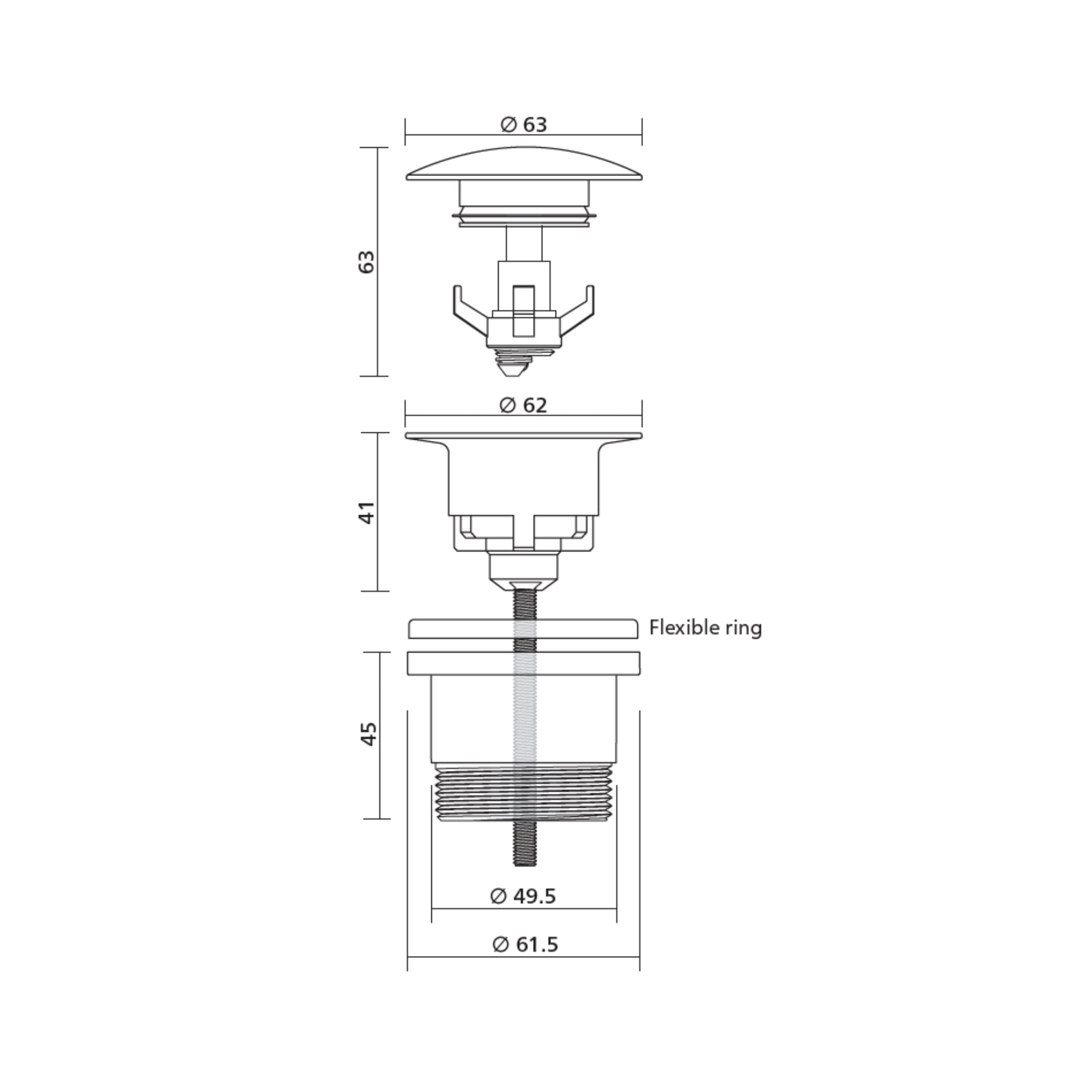 SEIMA SMART POP-OUT BASIN WASTE 32/40MM GUN METAL