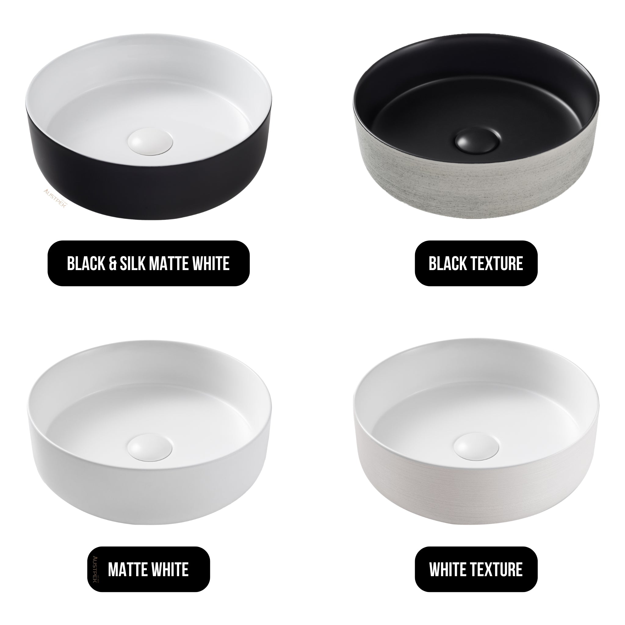 SEIMA ARKO 355 ABOVE COUNTER BASIN BLACK TEXTURE 355MM