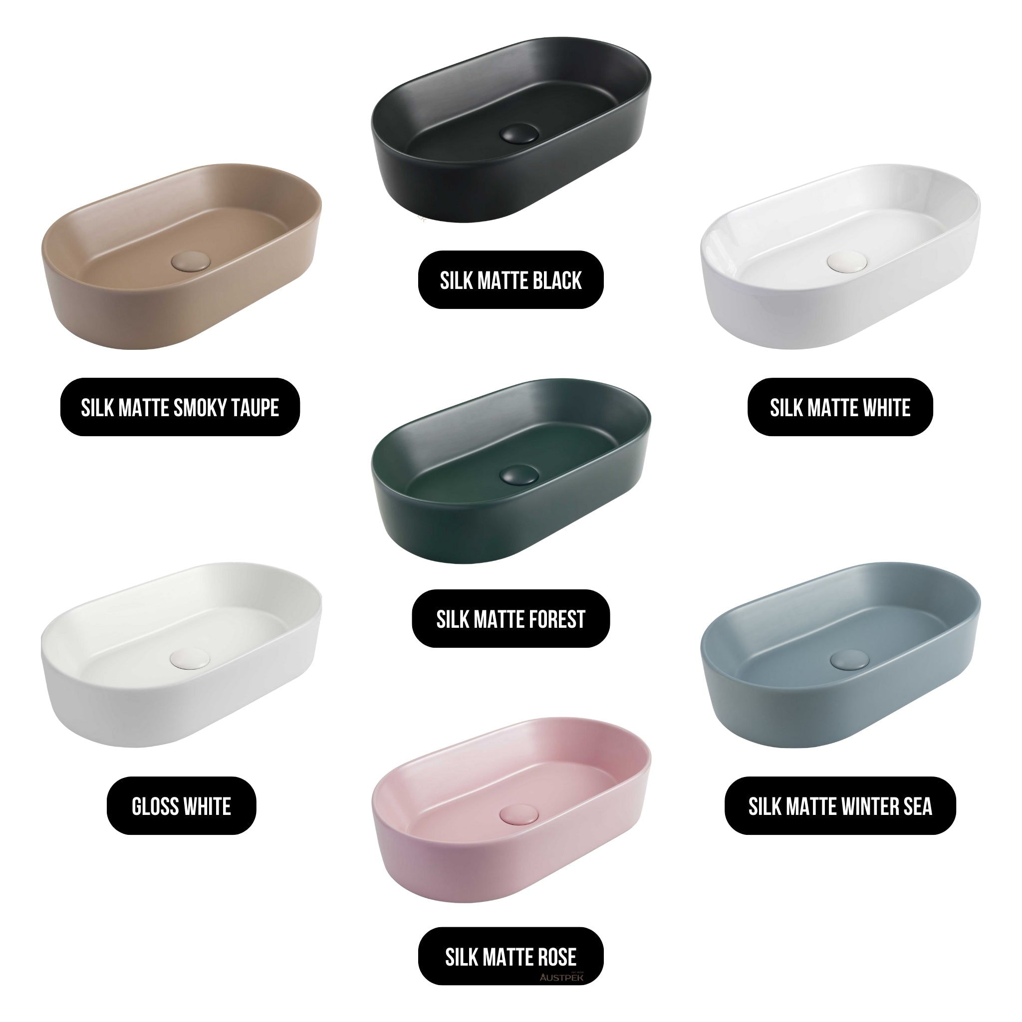 SEIMA AURORA 530 ABOVE COUNTER BASIN SILK MATTE BLACK 530MM