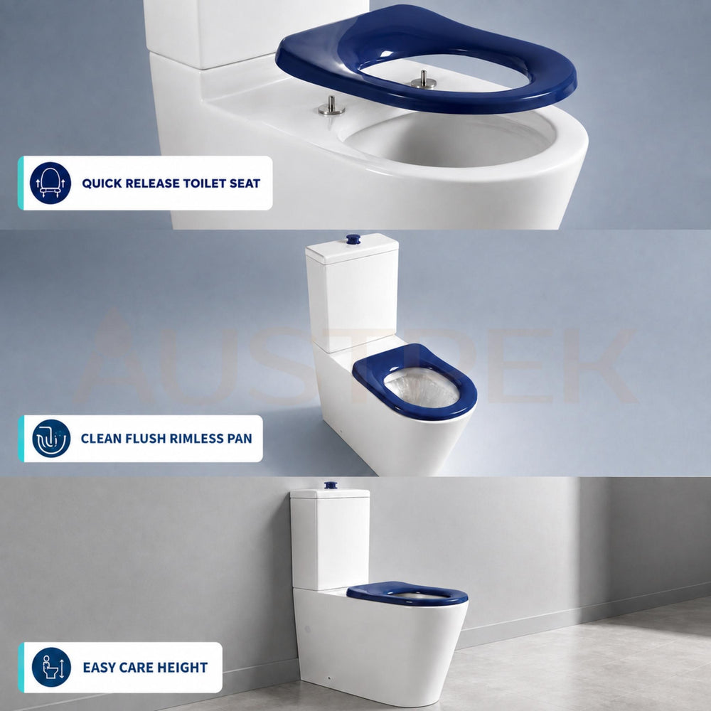 SEIMA MODIA CARE RIMLESS CLOSE COUPLED TOILET SUITE GLOSS WHITE