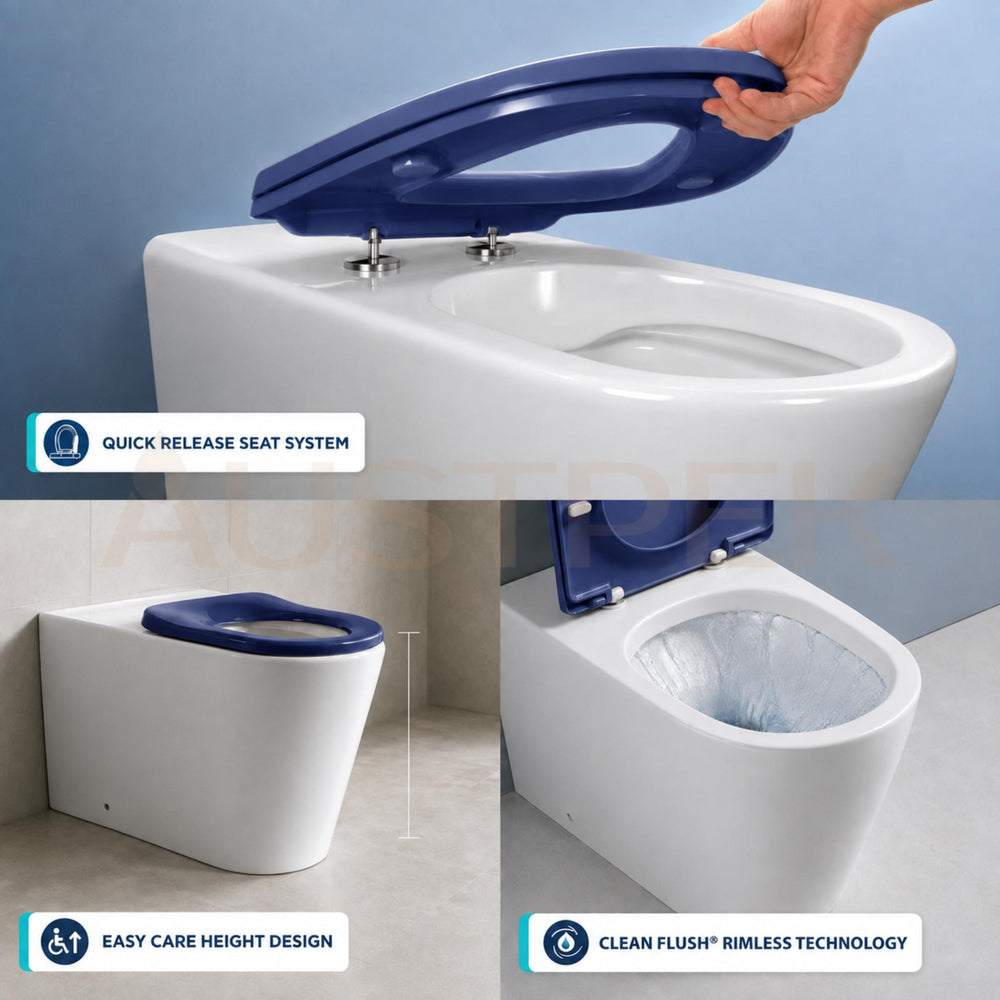 SEIMA MODIA CARE RIMLESS WALL FACED TOILET SUITE GLOSS WHITE