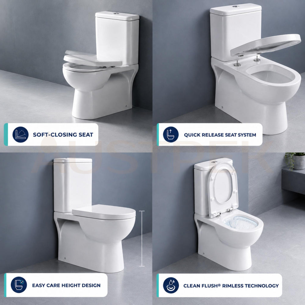 SEIMA SYROS RIMLESS CLOSE COUPLED TOILET SUITE GLOSS WHITE